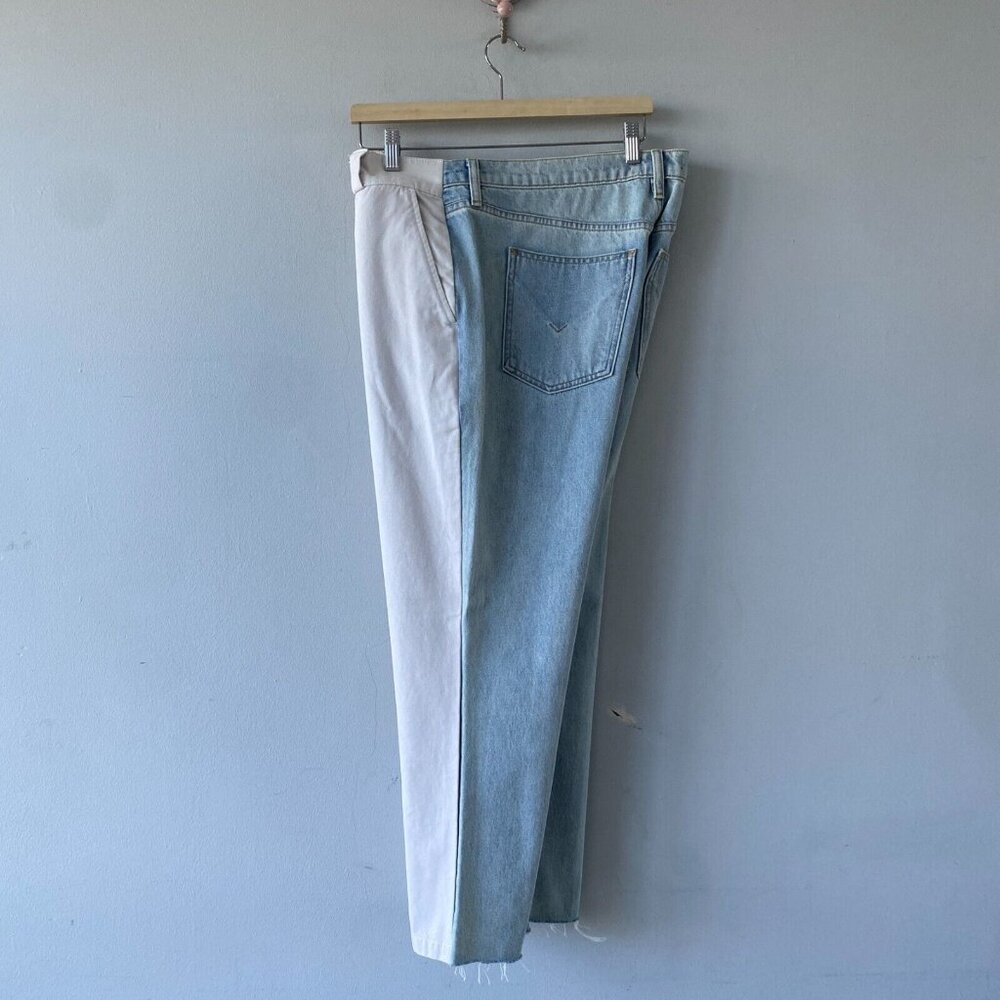 Hudson Jeans Women's Hybrid Style Colorblock Straight Raw Hem Cropped Size 32 - Picture 4 of 7